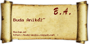 Buda Anikó névjegykártya