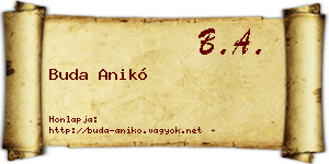 Buda Anikó névjegykártya